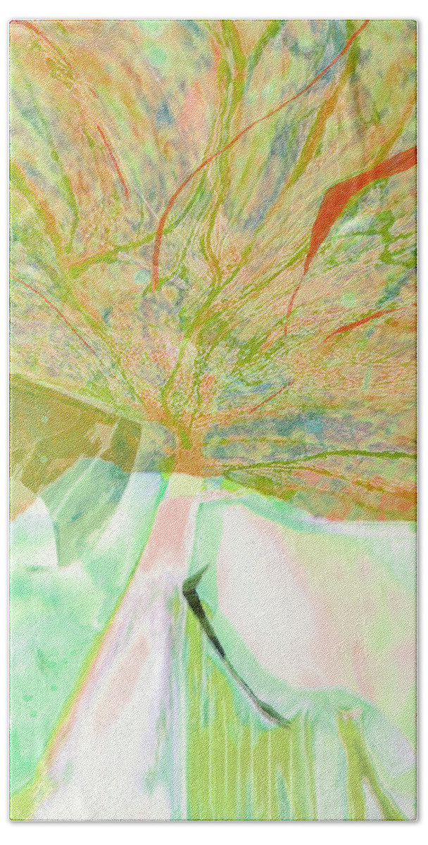 Square Hand Towel featuring the mixed media Trees of a Different Color No 1 by Zsanan Studio