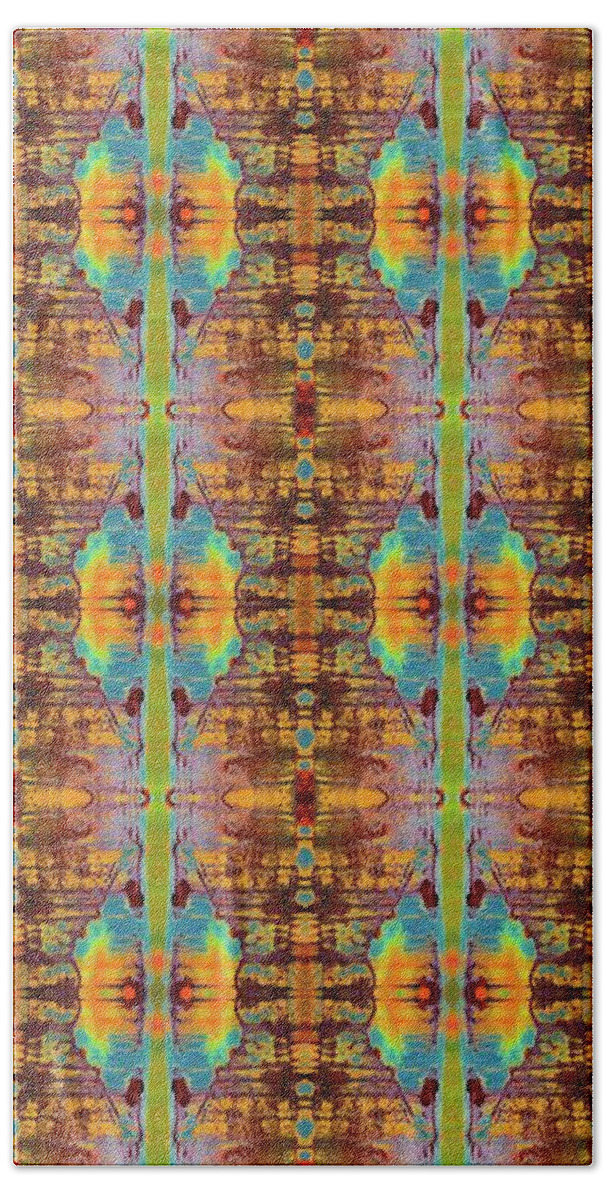 Abstract Hand Towel featuring the tapestry - textile Tribal Dreams by Terry Rowe
