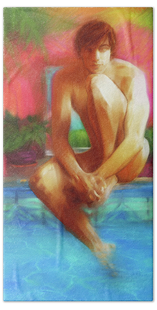 Tropical Bath Towel featuring the painting Tropic Haze by Tony Franza