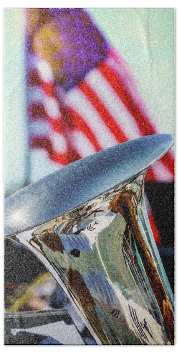 Acoustic Hand Towel featuring the photograph Tuba by Bill Chizek
