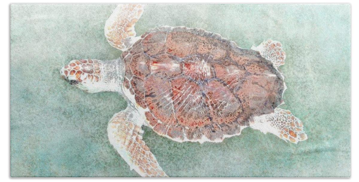 Turtle Bath Towel featuring the digital art Turtle 2 by Lucie Dumas
