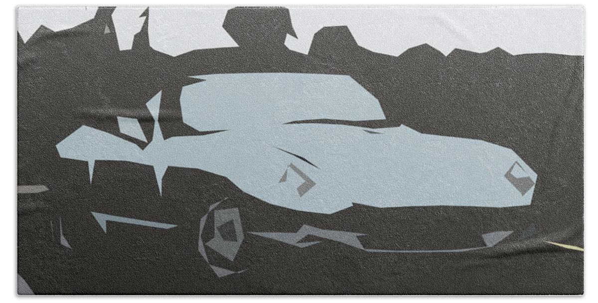 Car Bath Towel featuring the digital art TVR Chimaera Abstract Design by CarsToon Concept
