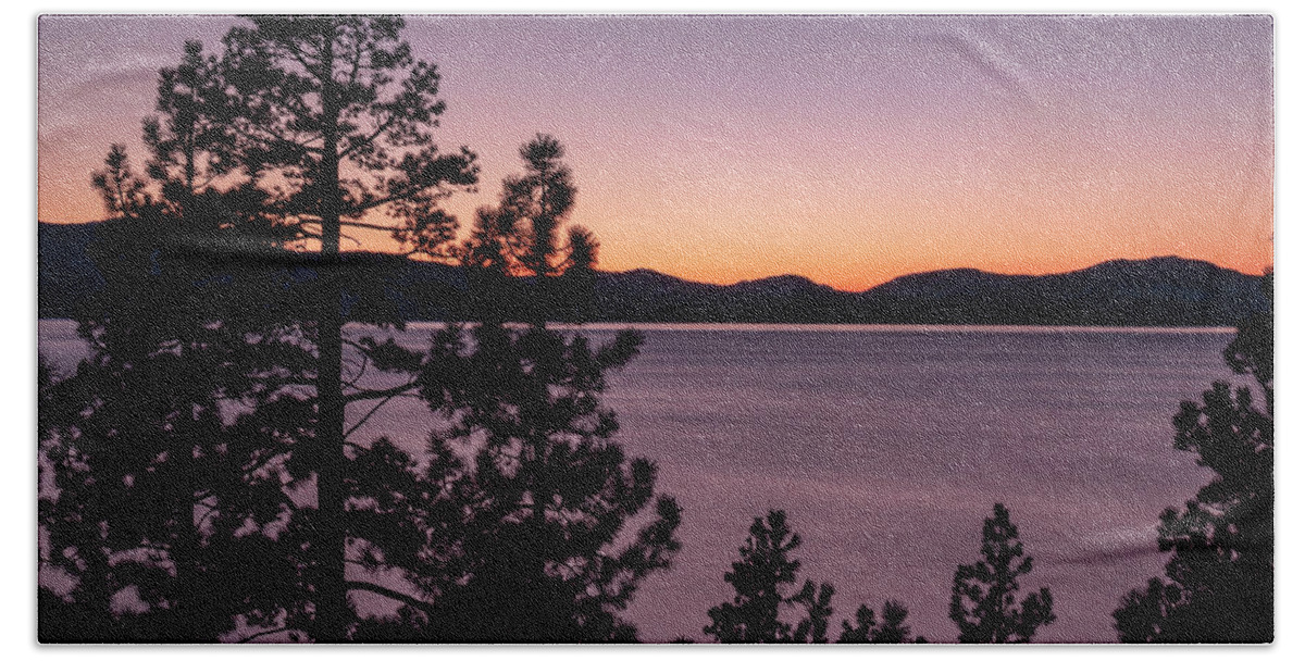 Lake Tahoe Hand Towel featuring the photograph Twilight at Lake Tahoe by Christopher Johnson