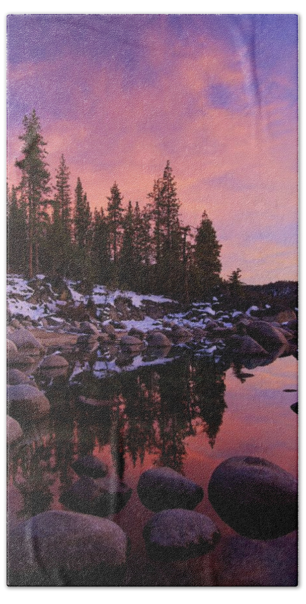 Lake Tahoe Hand Towel featuring the photograph Twilight by Sean Sarsfield