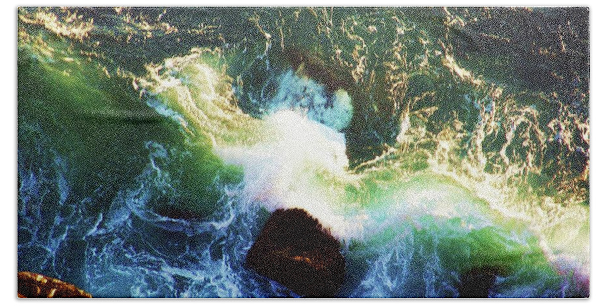 Sea Bath Towel featuring the photograph Twirling Sea by Julie Rauscher