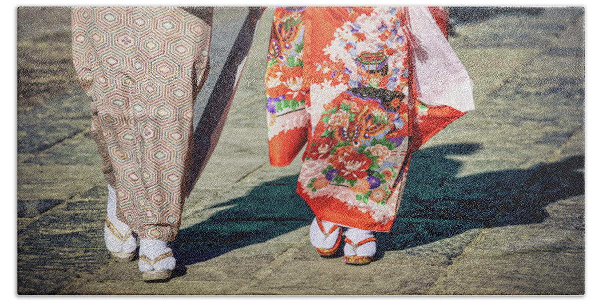 Asia Hand Towel featuring the photograph Two in Kamakura by Bill Chizek