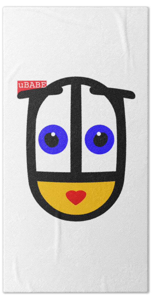 Ubabe Face Hand Towel featuring the digital art uBABE Logo by Ubabe Style