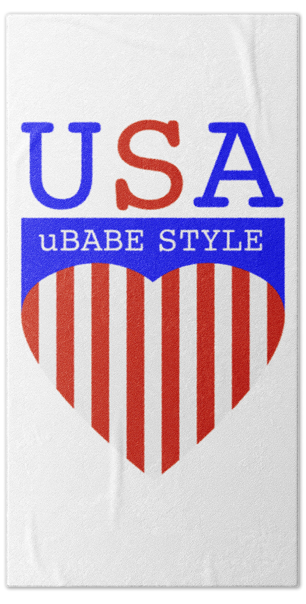 Ubabe Style America Hand Towel featuring the digital art Ubabe Style America by Ubabe Style