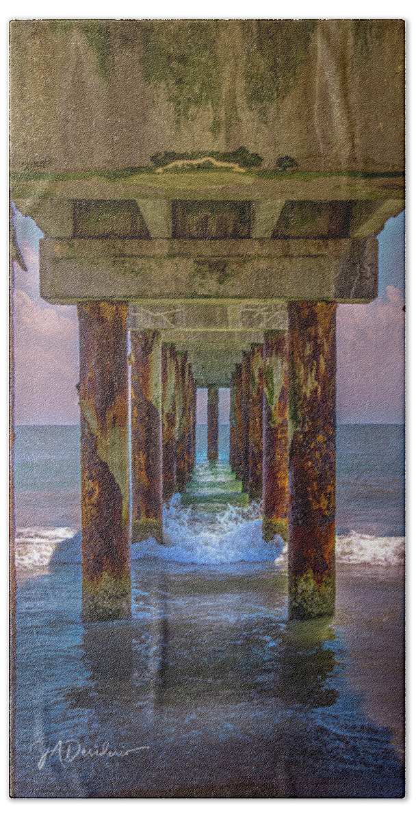 St. Augustine Hand Towel featuring the photograph Under the Boardwalk by Joseph Desiderio