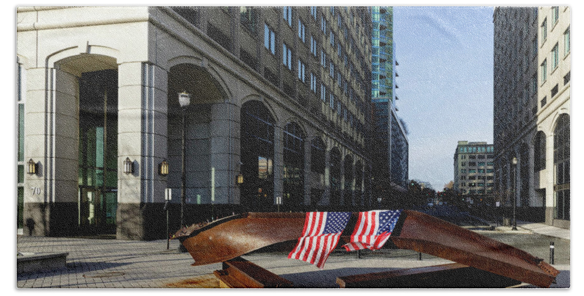 Estock Bath Towel featuring the digital art Usa, New Jersey, 9-11 Memorial by Brook Mitchell