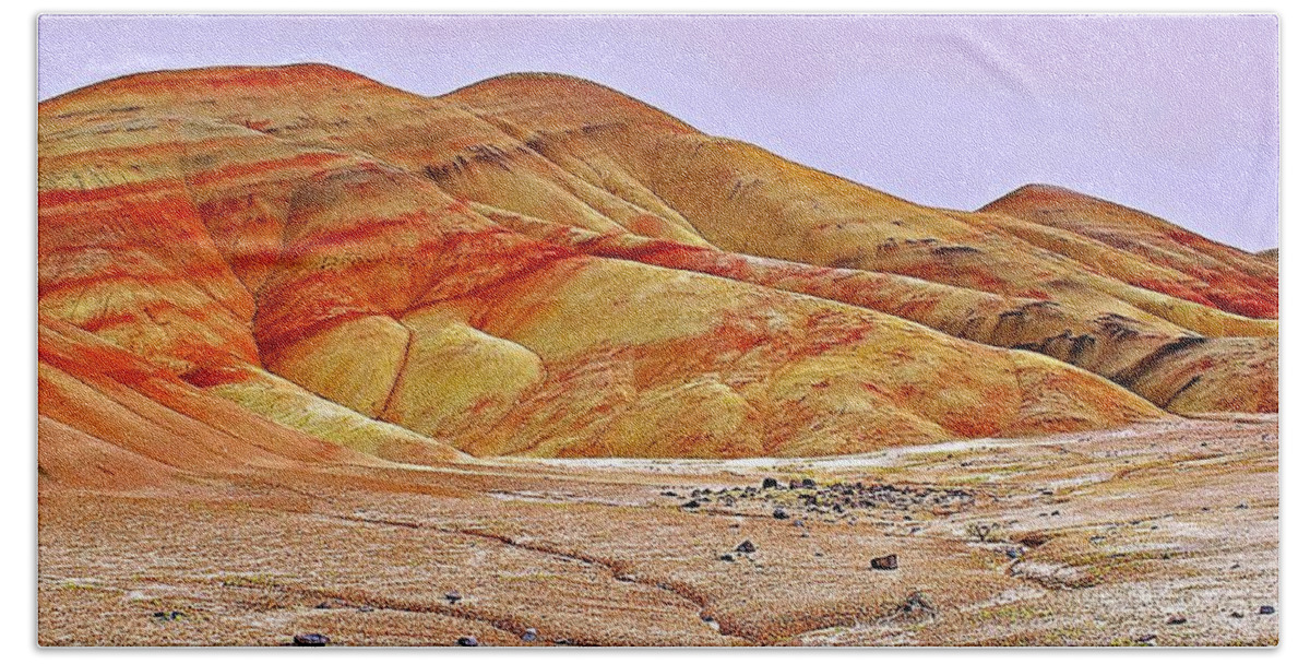John.day.fossil.beds Bath Towel featuring the photograph Valley of Mars by Steve Warnstaff