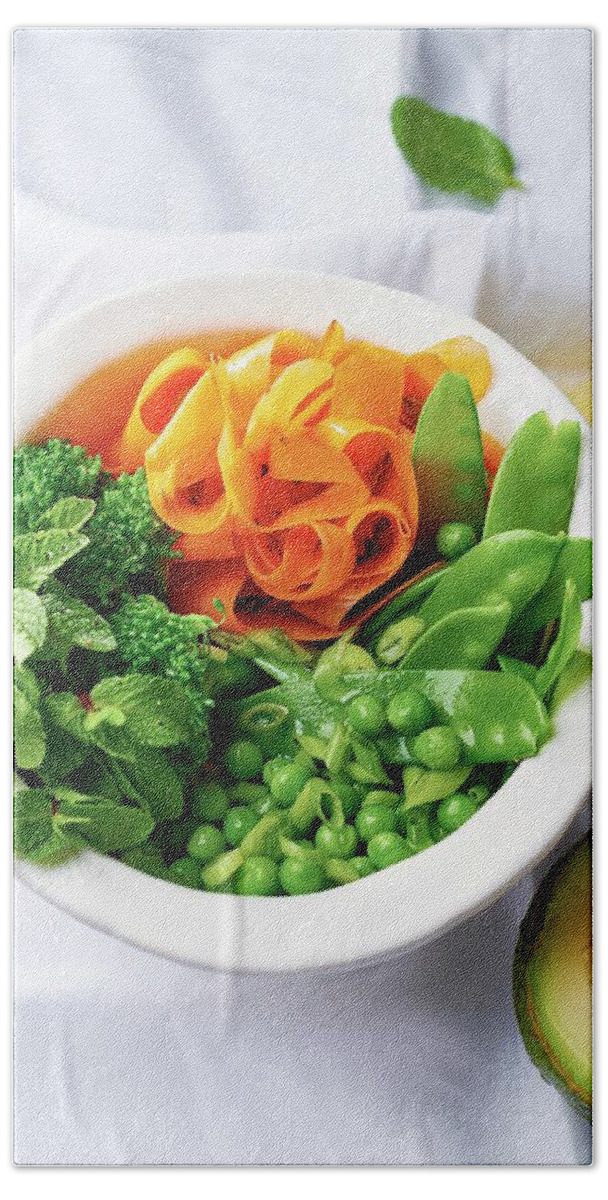 https://render.fineartamerica.com/images/rendered/default/flat/bath-towel/images/artworkimages/medium/2/vegetable-salad-with-carrots-peas-mangetout-and-mint-great-stock.jpg?&targetx=-142&targety=0&imagewidth=761&imageheight=951&modelwidth=476&modelheight=952&backgroundcolor=EFF1F3&orientation=0&producttype=bathtowel-32-64