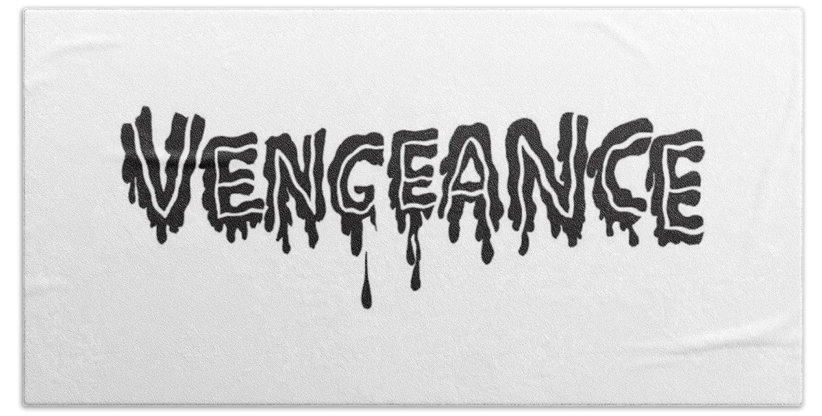 Black And White Hand Towel featuring the drawing Vengeance by CSA Images