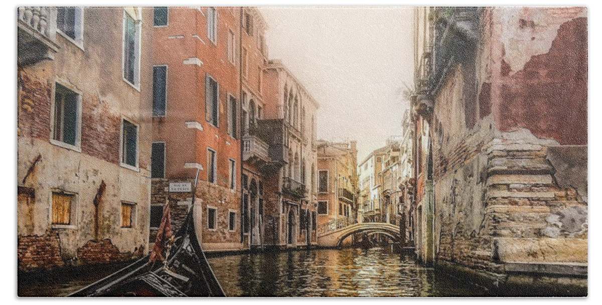 Canal Bath Towel featuring the photograph Venice by Anamar Pictures