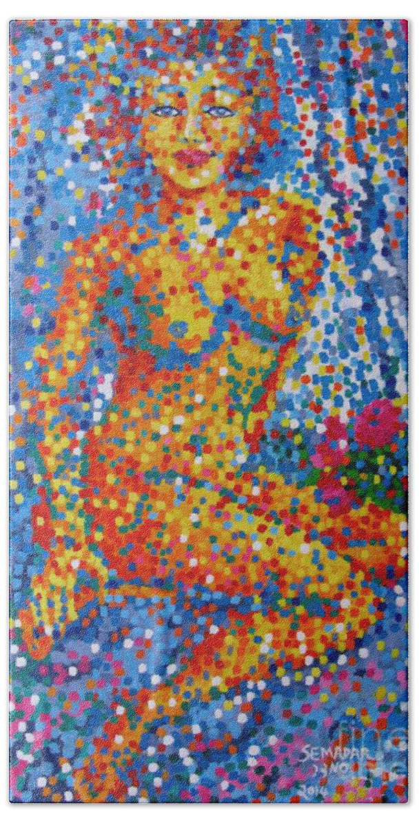 Venus Venus Bath Towel featuring the painting Venus by Santina Semadar Panetta