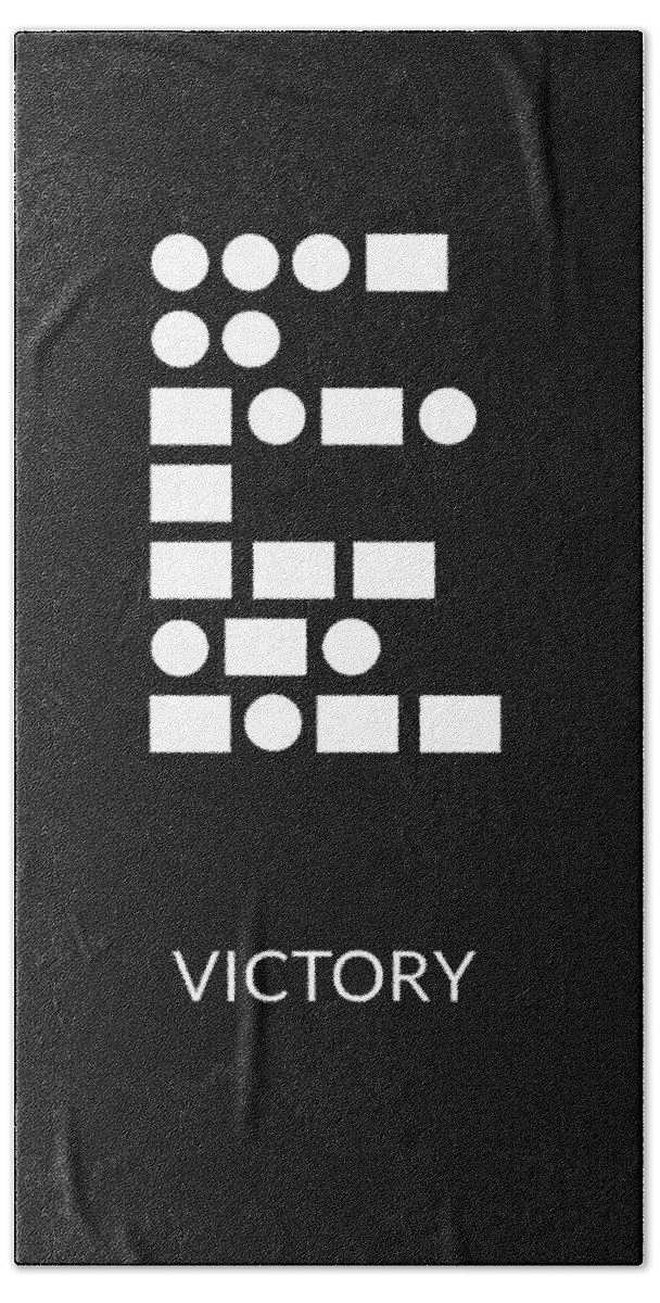 Victory Bath Sheet featuring the digital art Victory Morse Code- Art by Linda Woods by Linda Woods