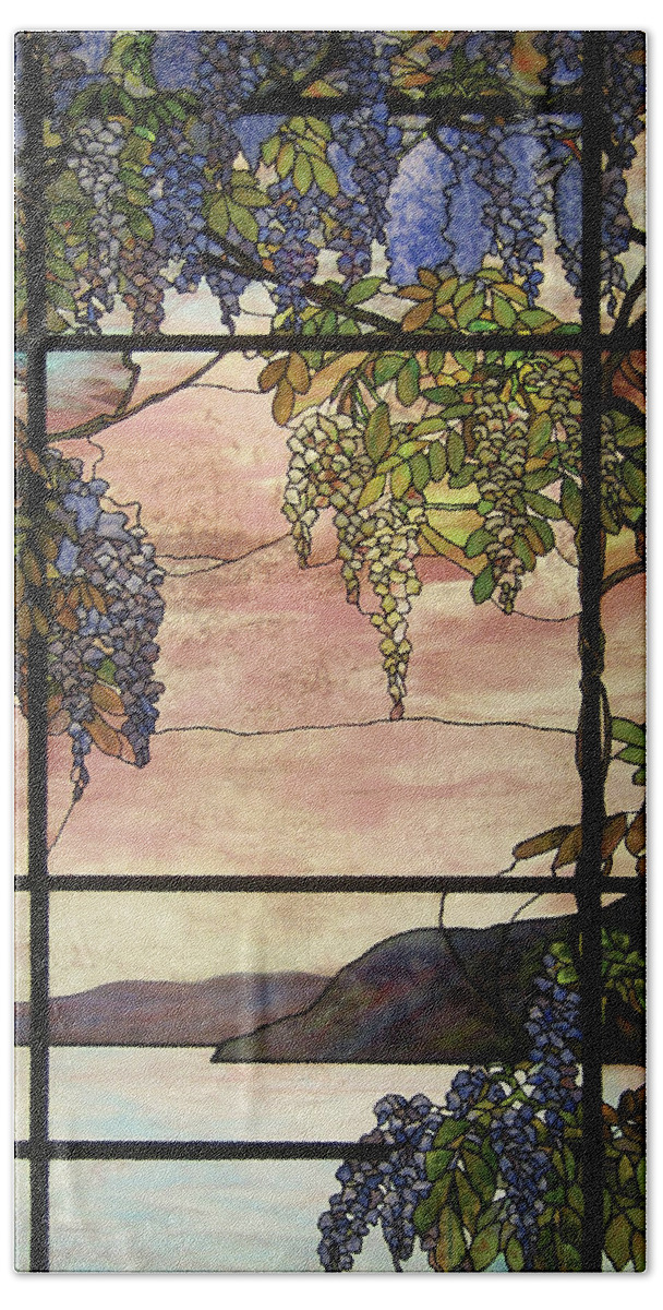 Tiffany Hand Towel featuring the painting View of Oyster Bay by Louis Comfort Tiffany