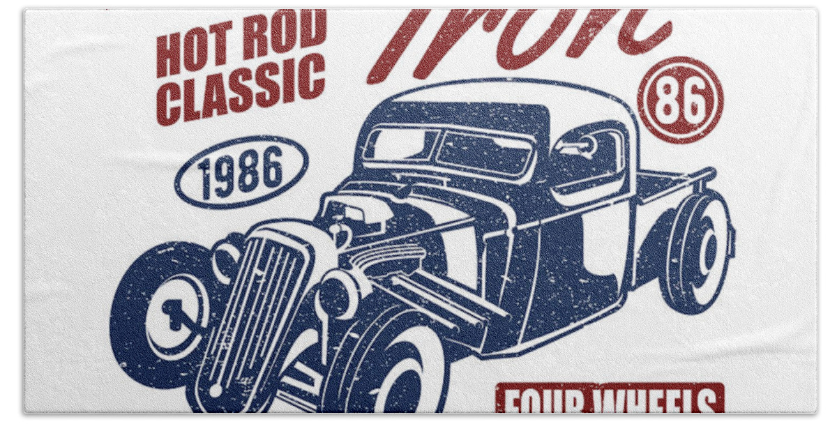 Hot Rod Hand Towel featuring the digital art Vintage Iron by Long Shot
