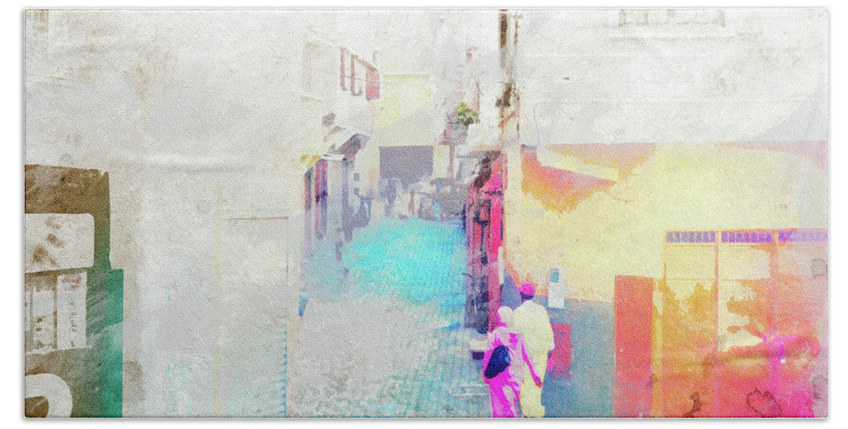Woman Bath Towel featuring the digital art Walking through Morocco by Gabi Hampe