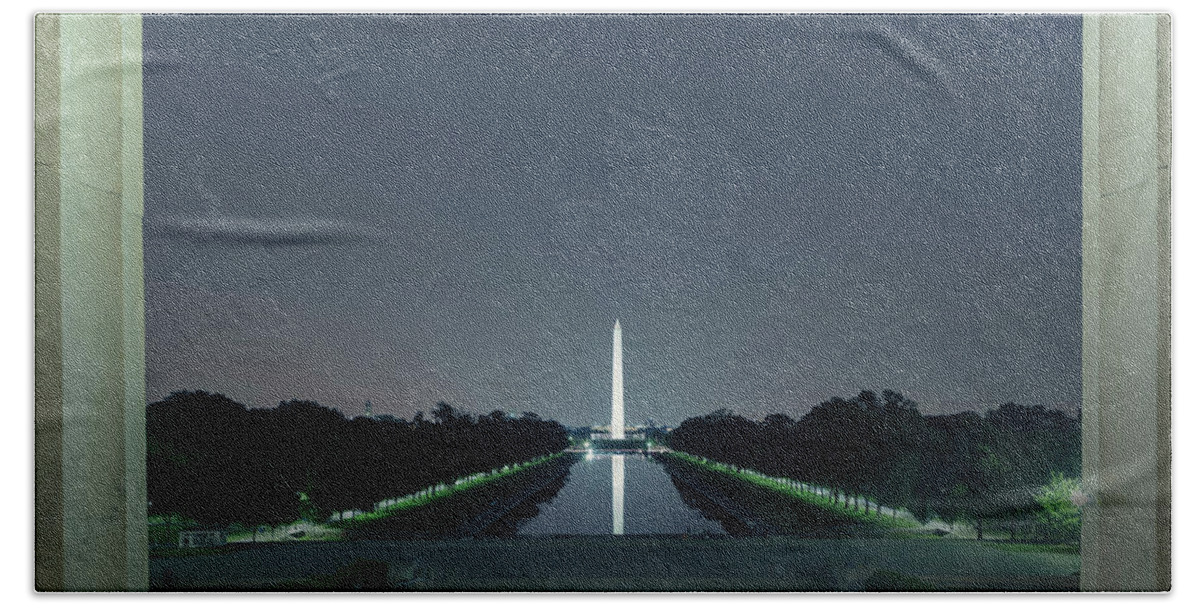Washington Monument Bath Towel featuring the photograph Washington Monument from Lincoln Memorial No. 2 by Belinda Greb
