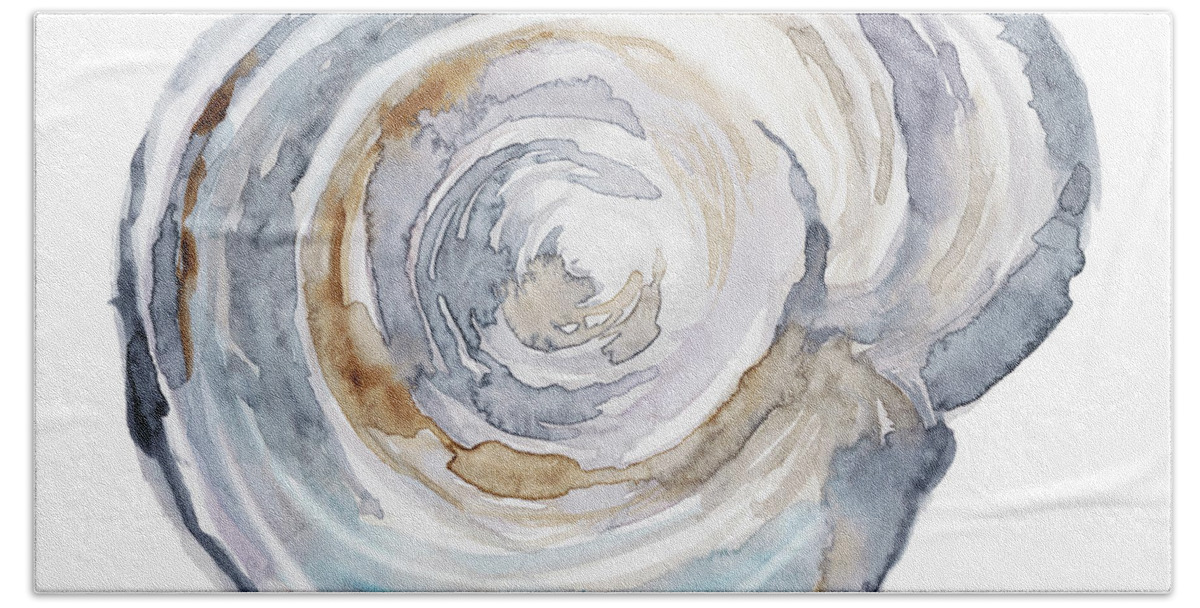 Abstract Hand Towel featuring the painting Watercolor Tree Ring IIi by Ethan Harper