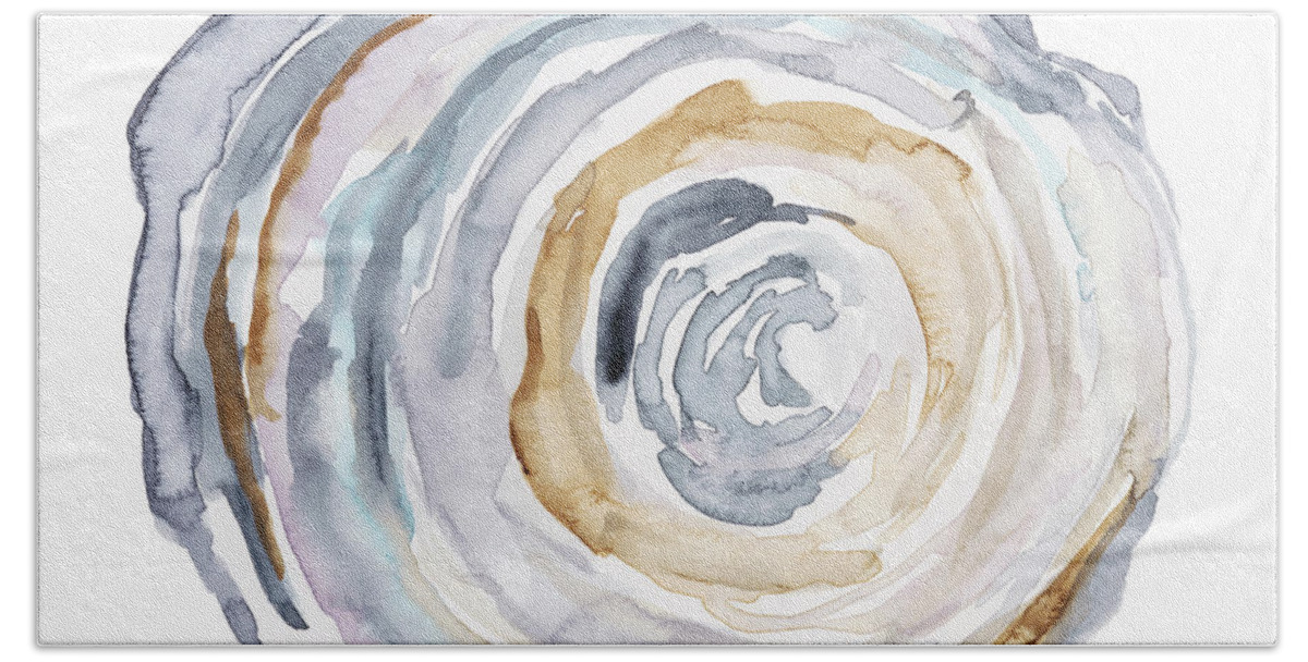 Abstract Hand Towel featuring the painting Watercolor Tree Ring Iv by Ethan Harper
