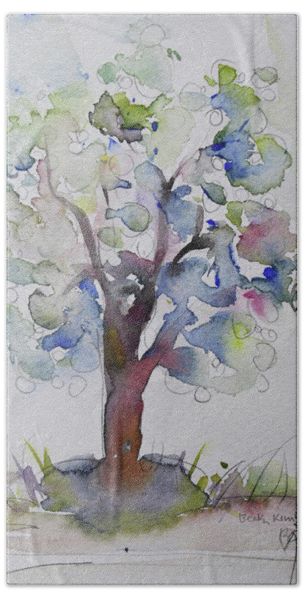 Watercolor Bath Towel featuring the painting Wcm 1722 by Becky Kim