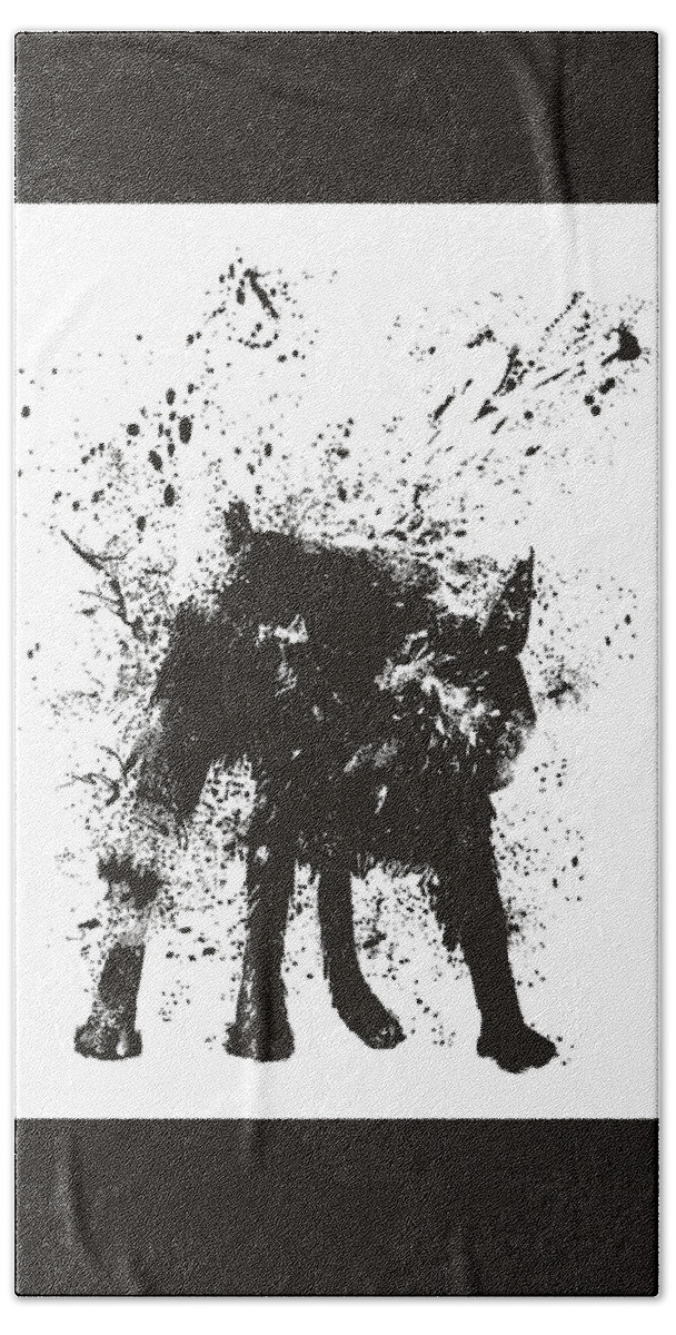 Dog Bath Sheet featuring the painting Wet dog by Balazs Solti
