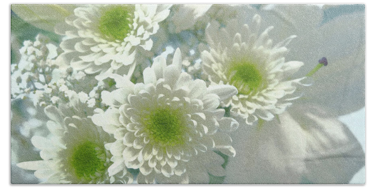  Bath Towel featuring the photograph White Flowers Elegance by Jenny Rainbow
