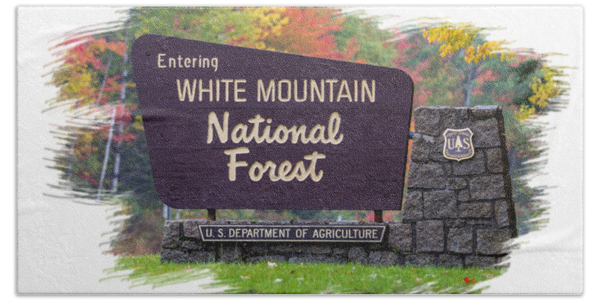 White Bath Towel featuring the photograph White Mountain National Forest Cutout by White Mountain Images