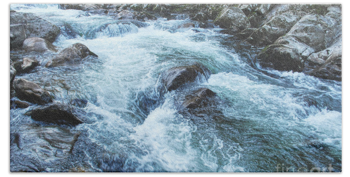 Photography Bath Towel featuring the photograph White Water Rapids by Phil Perkins