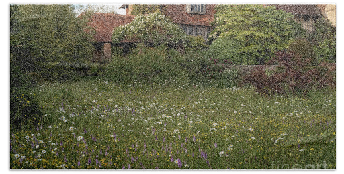 Wildflower Bath Towel featuring the photograph Wildflower Meadow, Great Dixter by Perry Rodriguez