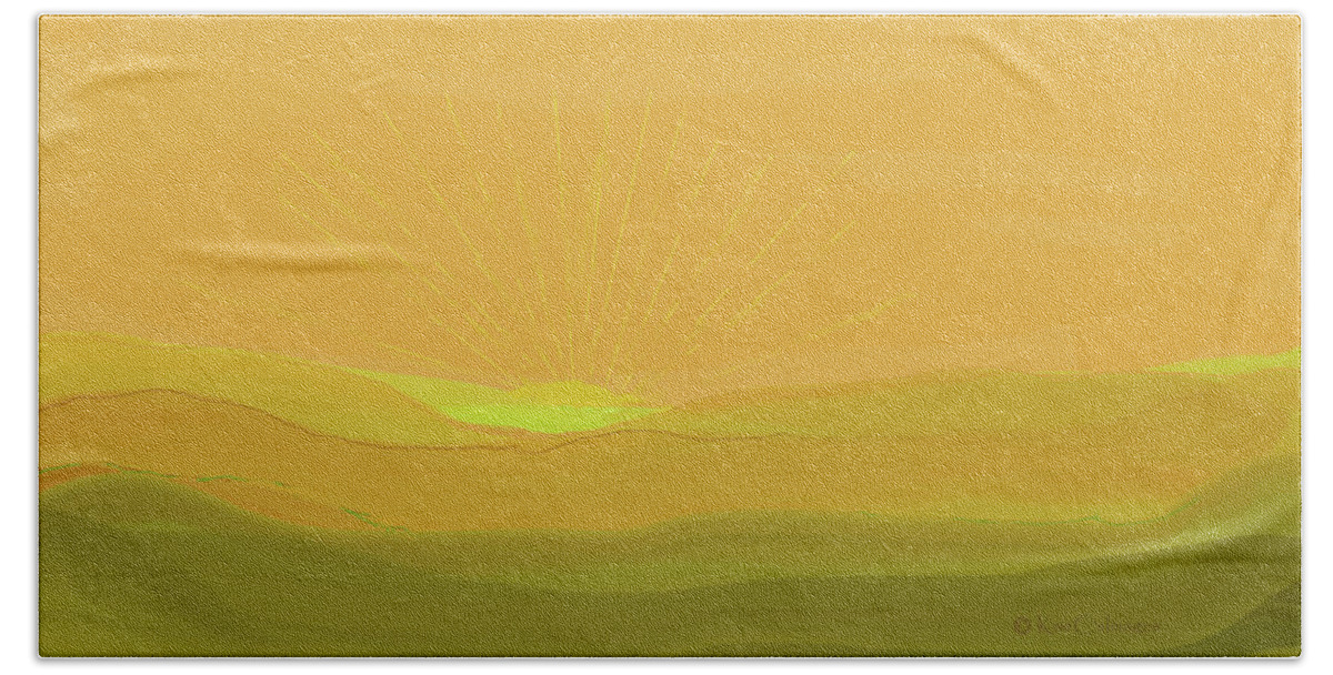 Landscape Painting Hand Towel featuring the digital art Winter Sunrise by Kae Cheatham