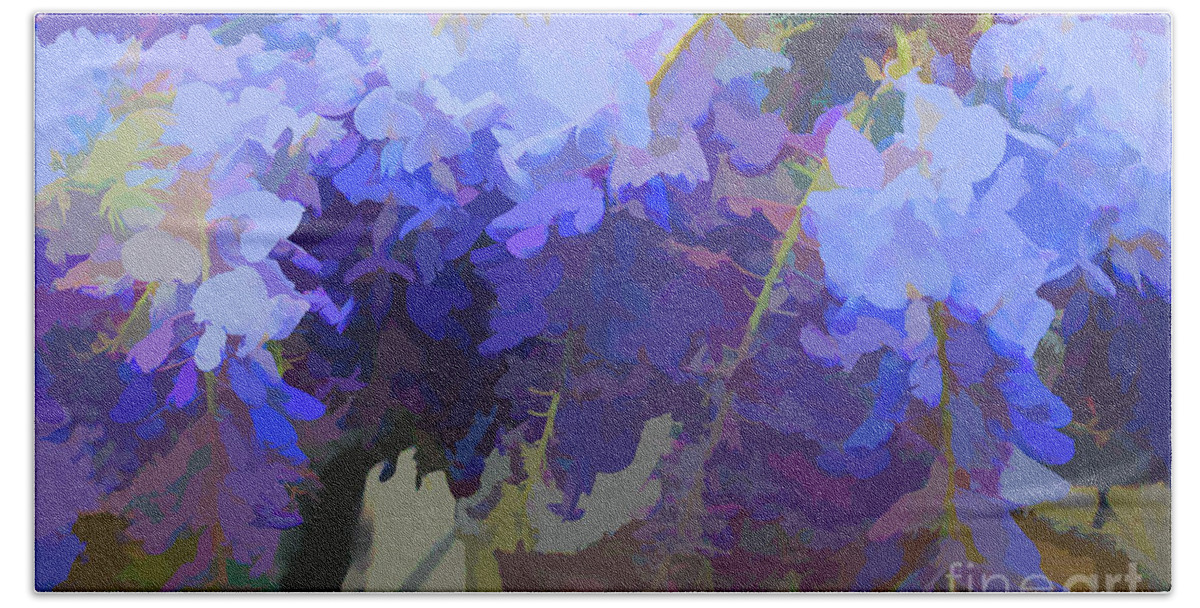 Wisteria Bath Towel featuring the digital art Wisteria Colours by Fran Woods