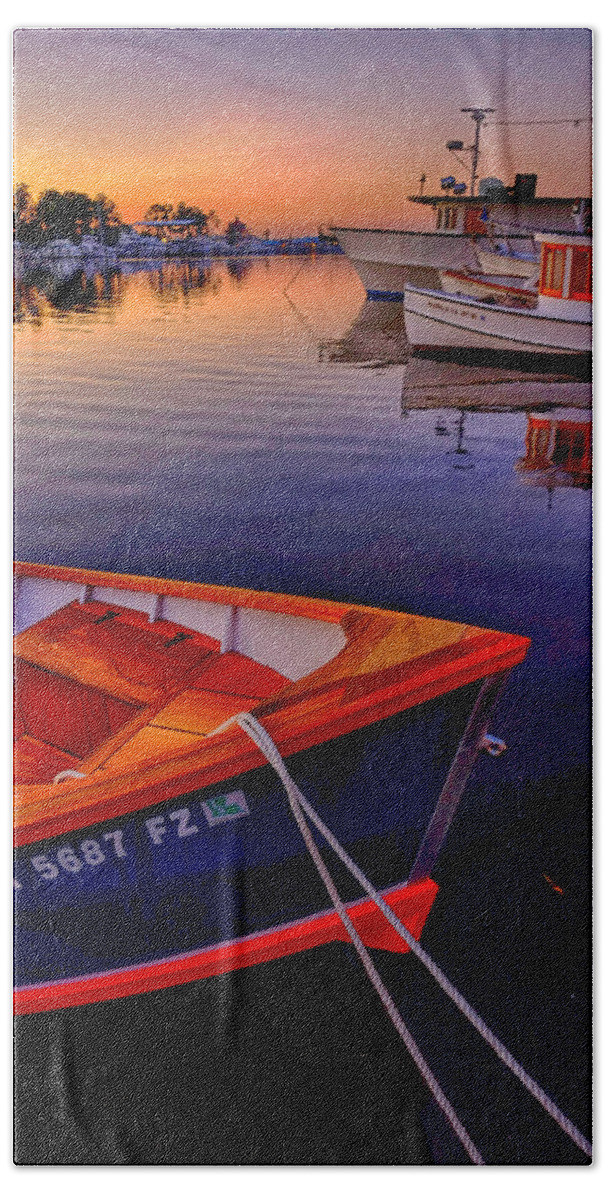 Boat Hand Towel featuring the photograph Wooden Boats by Tom Gresham