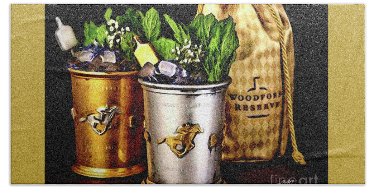 Cocktail Hand Towel featuring the digital art Woodford Reserve Mint Julep by CAC Graphics