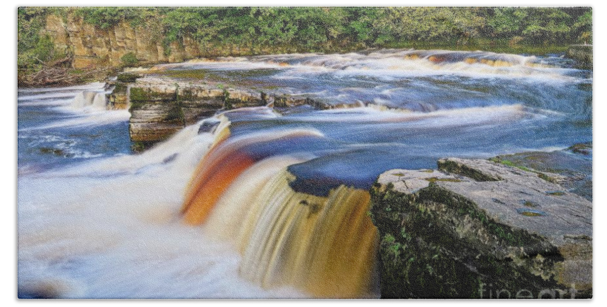 River Cascade Bath Towel featuring the photograph Yorkshire Waterfall by Martyn Arnold