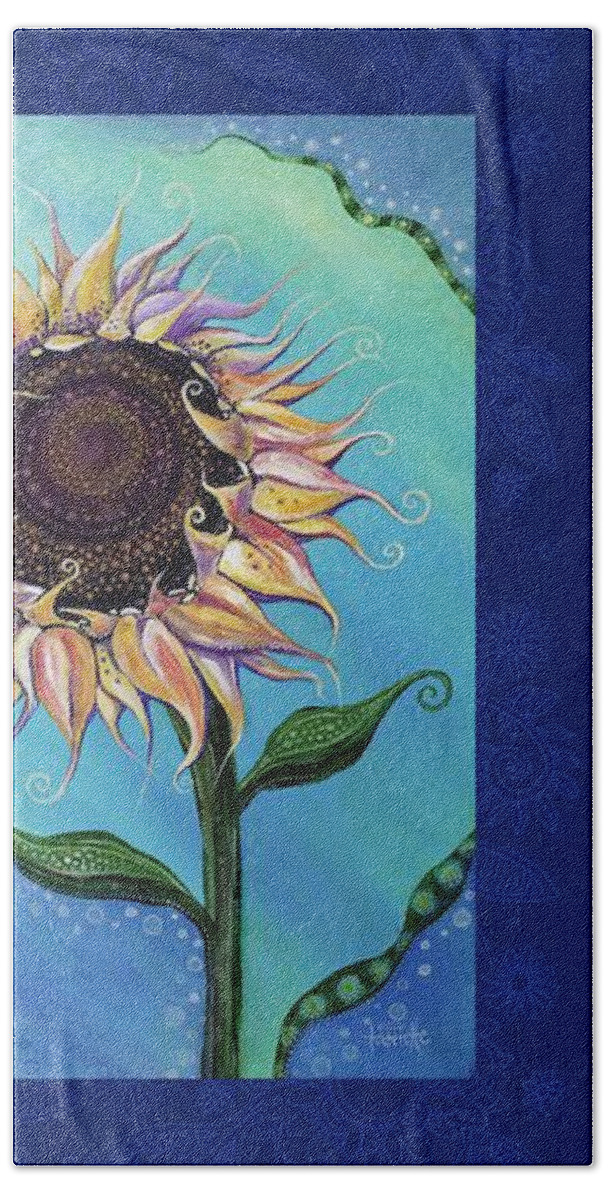 Sunflower Hand Towel featuring the digital art You Are My Sunshine - Poetry by Tanielle Childers