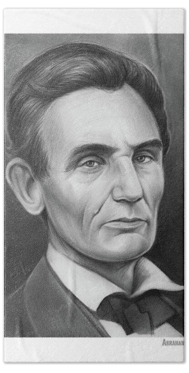 Abraham Lincoln Hand Towel featuring the drawing Young Lincoln Lawyer by Greg Joens