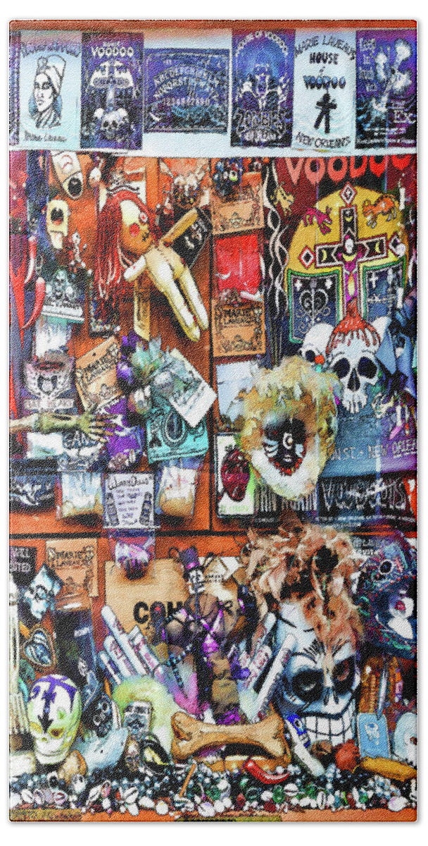 Voodoo Hand Towel featuring the photograph Zombie's House of Voodoo by Susan Rissi Tregoning