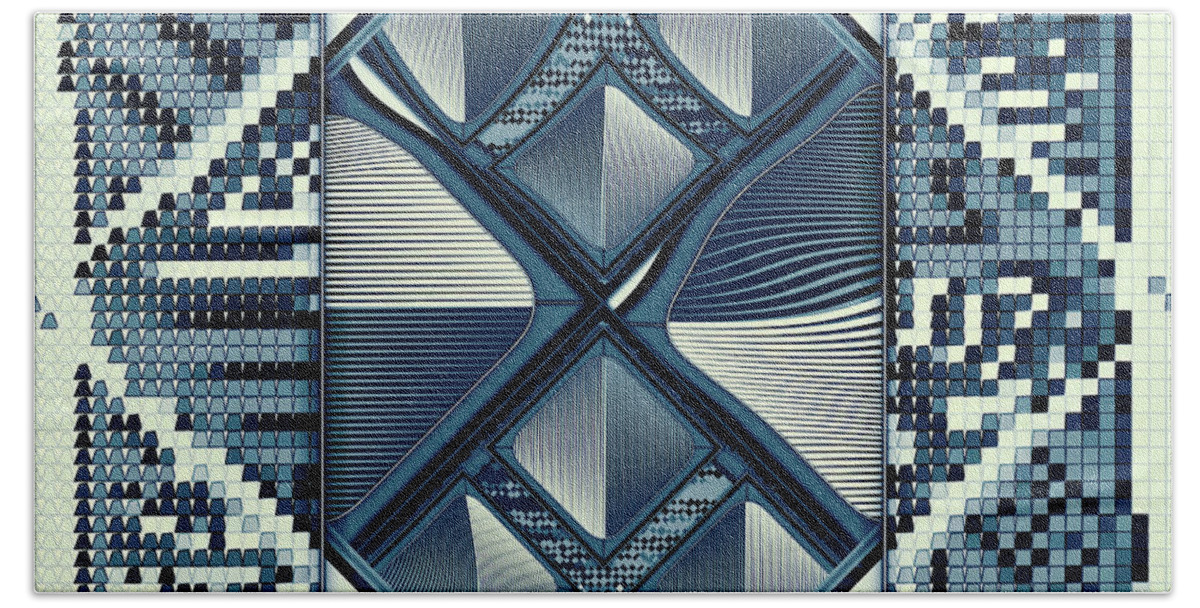 Blue Bath Towel featuring the digital art # 74 by Marko Sabotin
