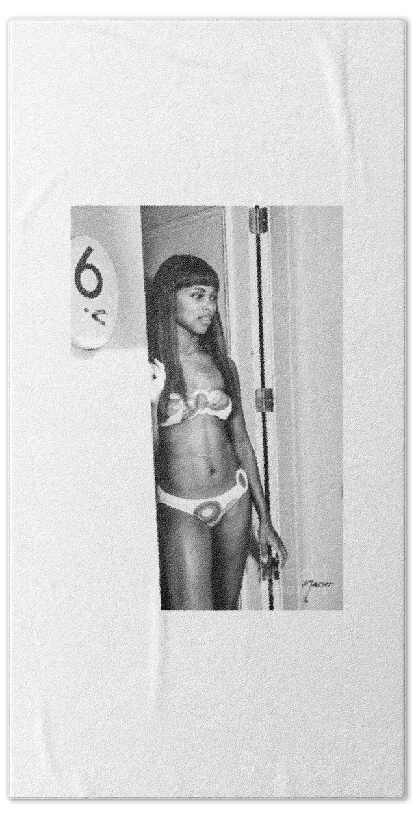 Sexy Girl Wall Art Bath Towel featuring the photograph 0759 Dominique at Cranes Beach House Delray Beach by Amyn Nasser