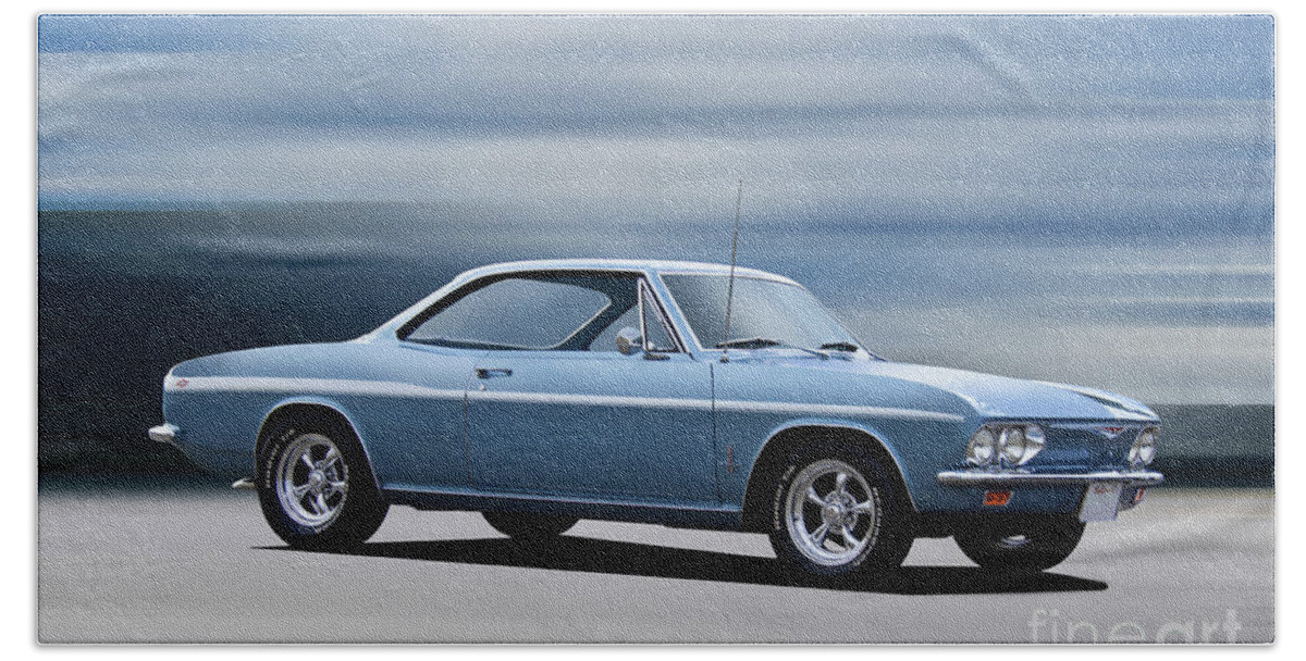 1967 Chevrolet Corvair Monza Hand Towel featuring the photograph 1965 Chevrolet Corvair Monza by Dave Koontz