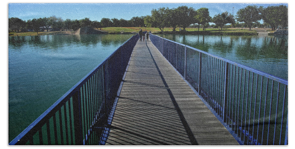 Bridge Bath Towel featuring the photograph A Stroll Across the Pecos #1 by George Taylor
