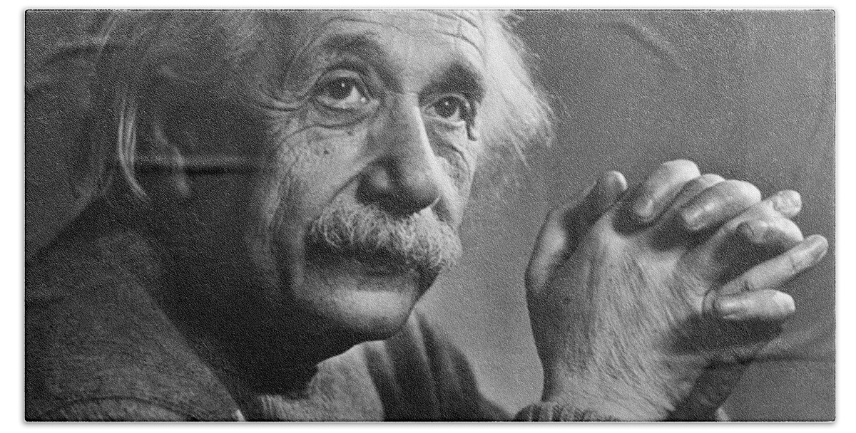 20th Century Hand Towel featuring the photograph Albert Einstein #1 by Granger