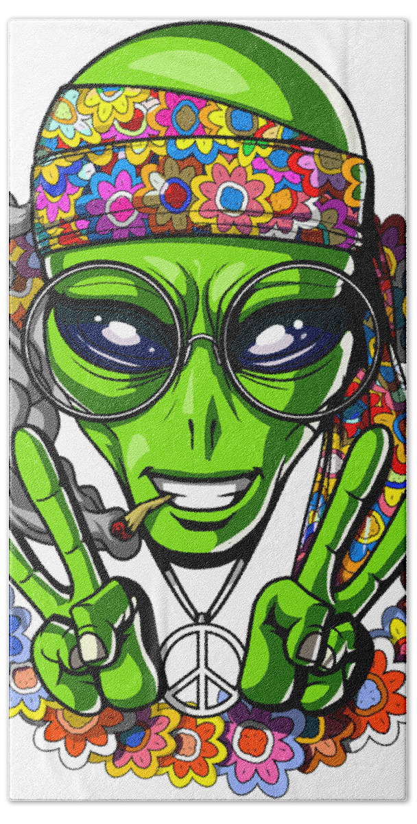 Alien Stoner Riding Bong Art Print by Nikolay Todorov