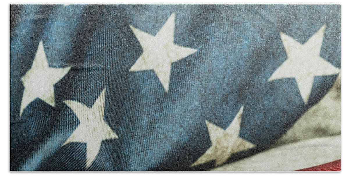 America Bath Towel featuring the photograph American Flag #2 by Amelia Pearn