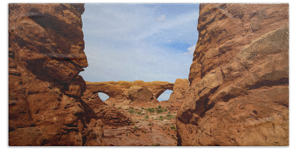  Hand Towel featuring the photograph Arches Utah #1 by George Kenhan
