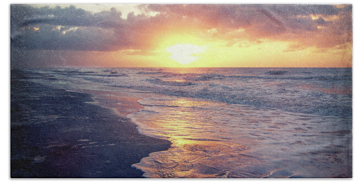 Atlantic Ocean Bath Towel featuring the digital art Atlantic Sunrise #1 by Phil Perkins