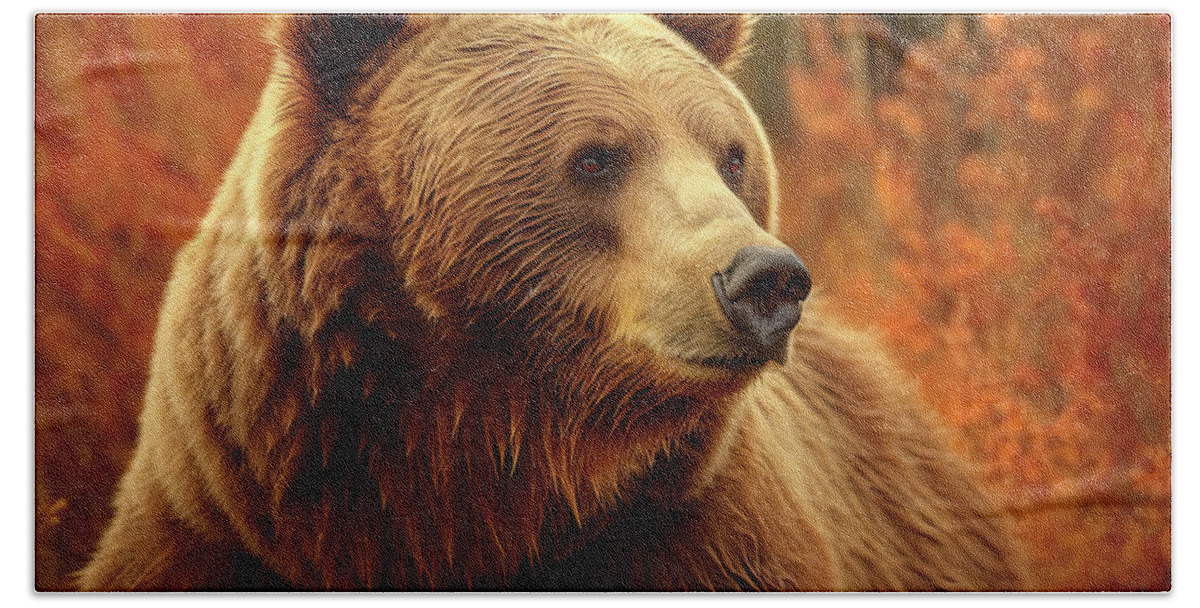 Kodiak Bear Hand Towel featuring the photograph Big bear #1 by David Mohn